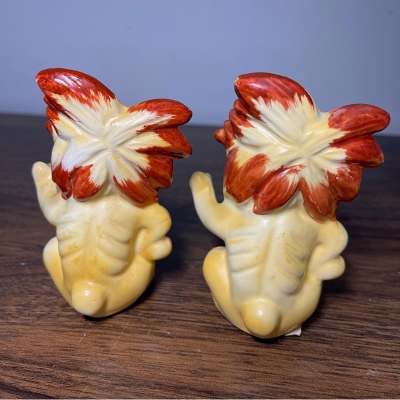 Vintage 1950s Anthropomorphic Lion Ceramic Salt & Pepper Shakers Made in Japan - Picture 3 of 7